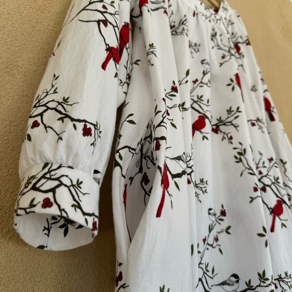 The Vermont Country Store Portuguese Cotton Flannel Square-Neck Nightgown - Picture 3 of 6